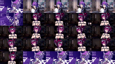 A composite image showing several frames from the source video