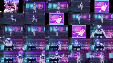 A composite image showing several frames from the source video