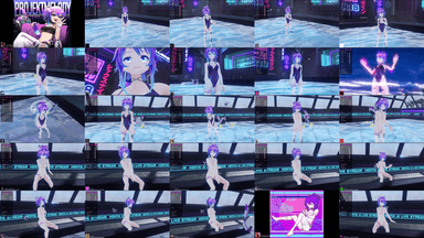 A composite image showing several frames from the source video