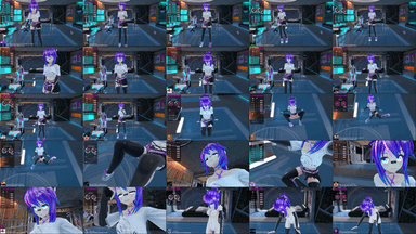 A composite image showing several frames from the source video