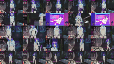 A composite image showing several frames from the source video