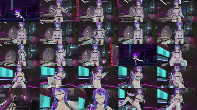 A composite image showing several frames from the source video