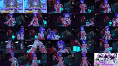 A composite image showing several frames from the source video