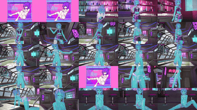 A composite image showing several frames from the source video