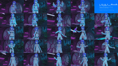 A composite image showing several frames from the source video