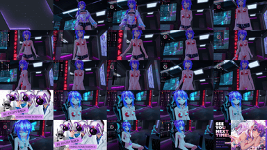A composite image showing several frames from the source video