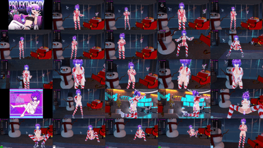 A composite image showing several frames from the source video