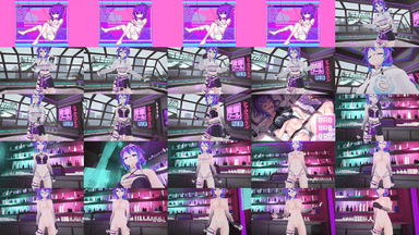 A composite image showing several frames from the source video