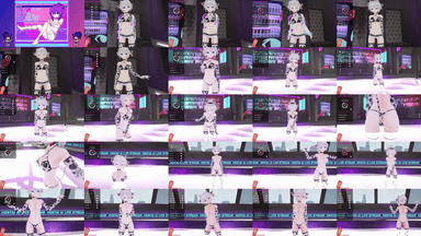 A composite image showing several frames from the source video