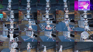 A composite image showing several frames from the source video