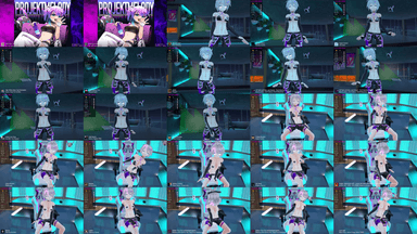 A composite image showing several frames from the source video