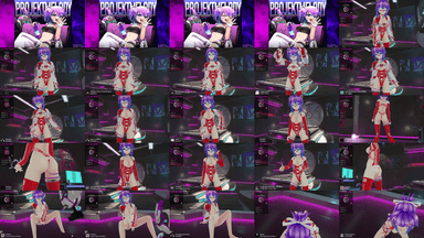 A composite image showing several frames from the source video
