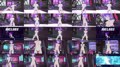 A composite image showing several frames from the source video