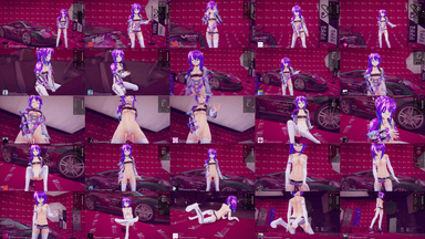 A composite image showing several frames from the source video