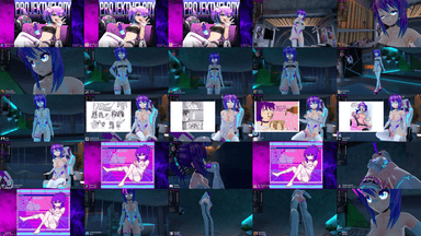 A composite image showing several frames from the source video